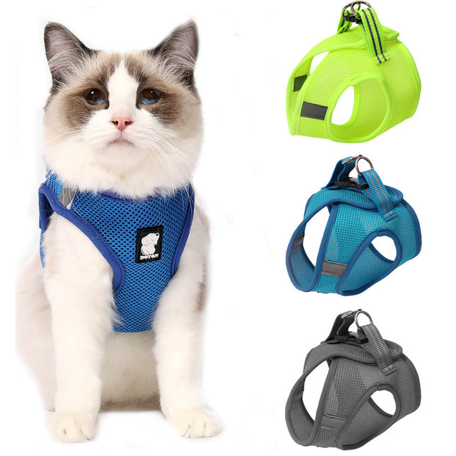 Pawtrox AirFlex – Atmungsaktives Katzengeschirr mit Leine für Spaziergänge