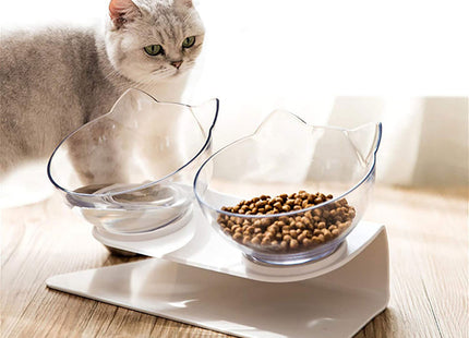 Clearvie DuoLift – Doppelnapf mit Neigung & Standfuß für Katzen