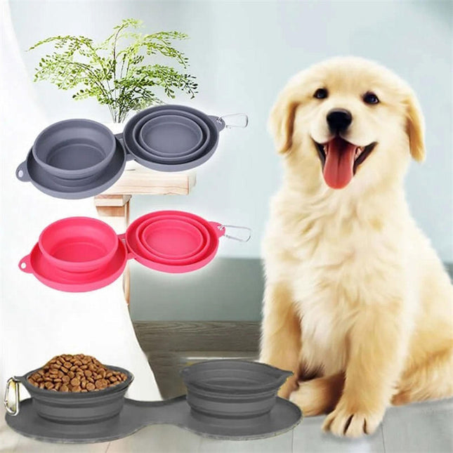 PetDuo Praktische Faltbare Futter- und Wasserschüssel für Hunde