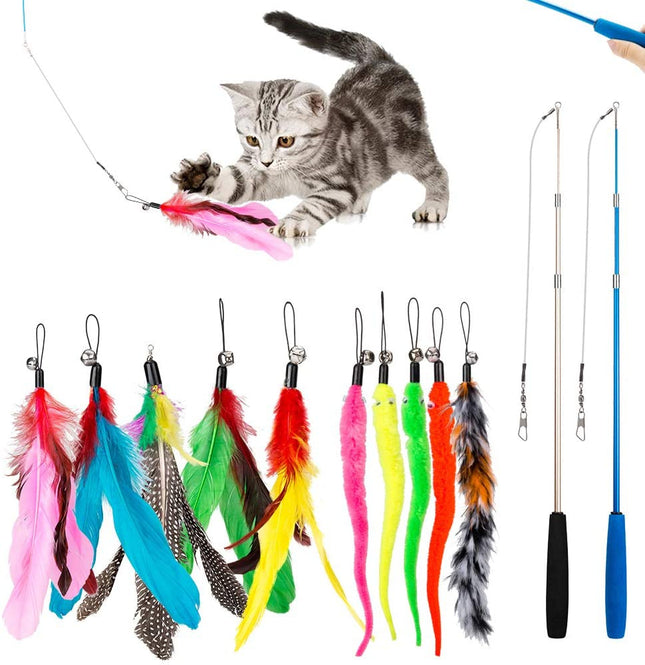WhiskerPlay™ – Katzenangel-Set mit 10 Wechselköpfen