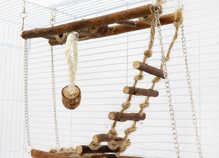 Timbello SwingStep – Hängende Holzbrücke für Kleintiere