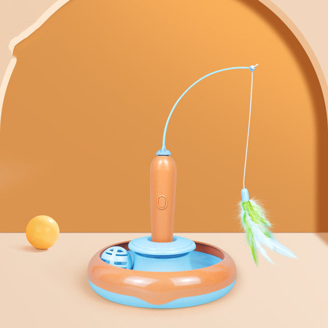 SpinFeather™ – 2-in-1 Interaktives Katzen-Karussell mit Feder